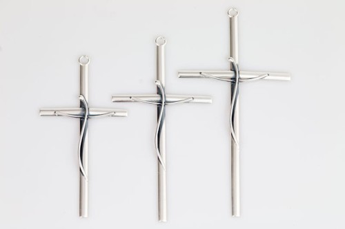 krzyż ścienny ze srebra