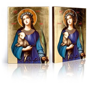 Ikona z certyfikatem Święta Agnieszka