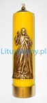 Świeca liturgiczna 30 cm z wkładem olejowym i aplikacją - Jezus Miłosierny
