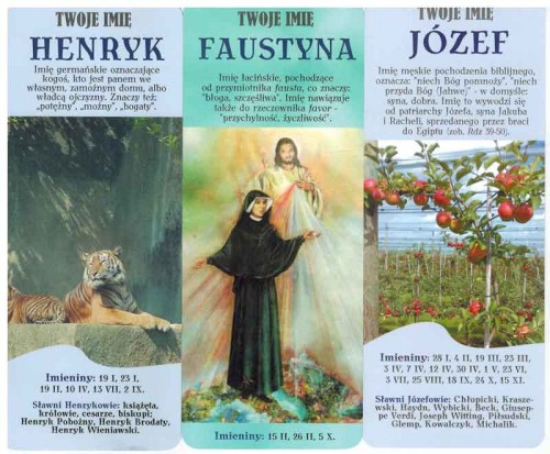 Twój patron. Twoje imię. Zakładka laminowana
